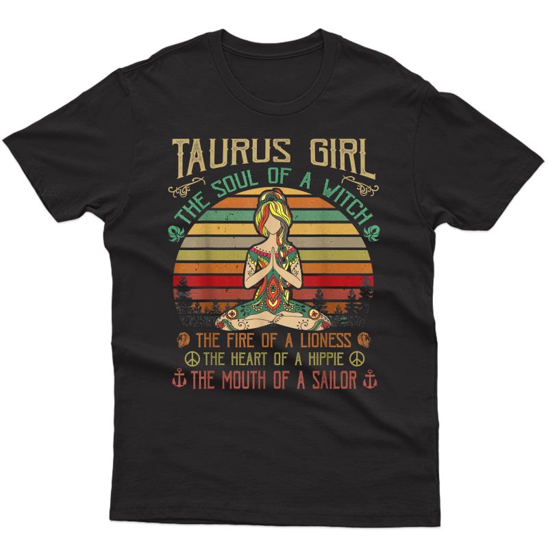 Taurus Girl The Soul Of A Witch Birthday Love Yoga Shirts