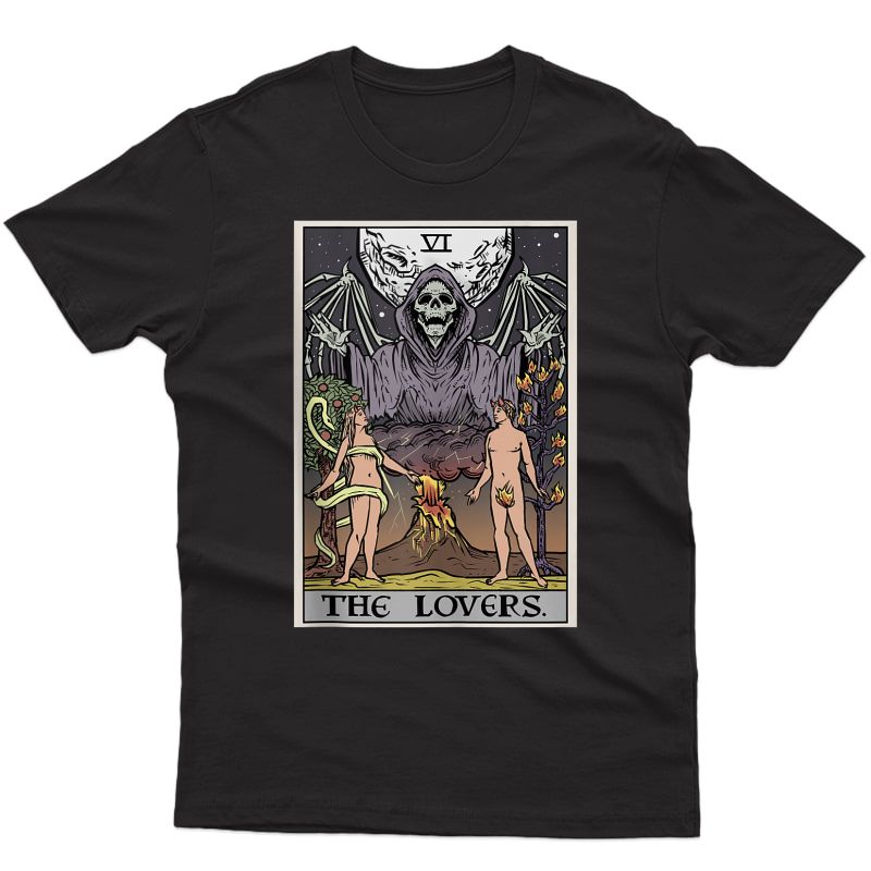 The Lovers Tarot Card Grim Reaper Halloween Gothic Gifts Tank Top Shirts