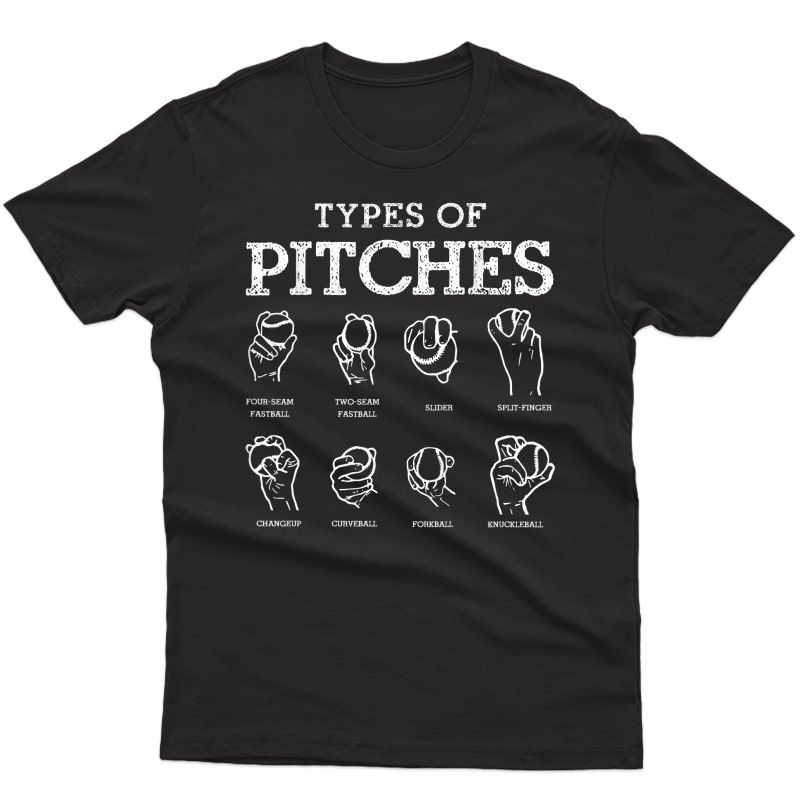 Types Of Pitches Softball Baseball Team Sport T-shirt