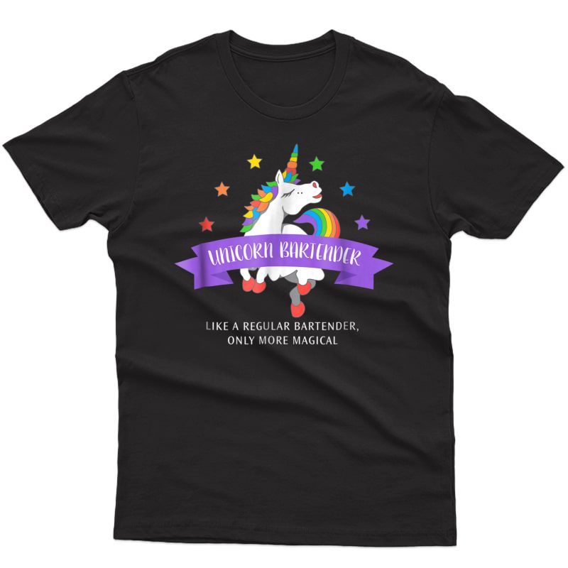 Unicorn Bartender Shirt Funny Cute Magical Gift