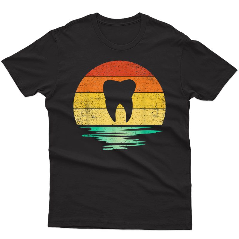 Vintage Dental Hygienist Retro Sunset Tooth Dentist T-shirt