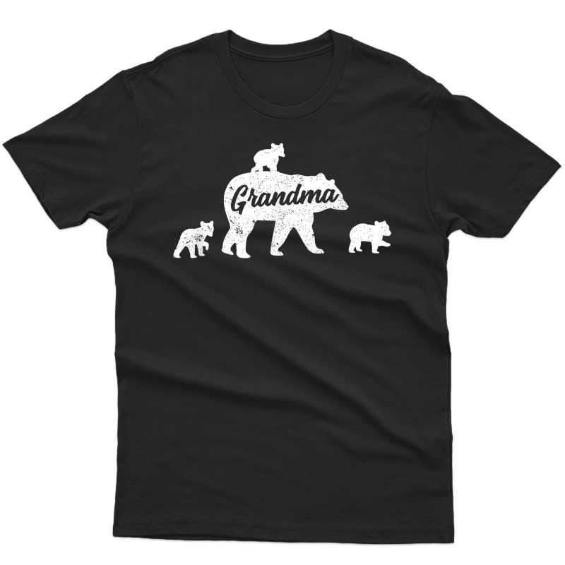 Vintage Grandma Bear 3 Cubs Mother's Day T-shirt
