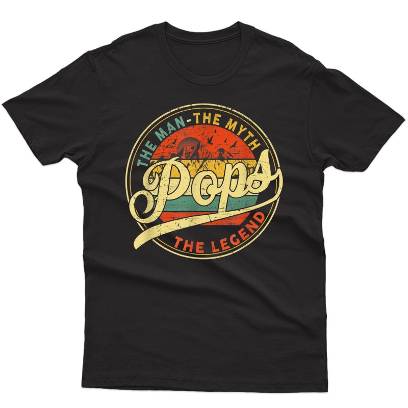 Vintage Pops Man Myth Legend Daddy Grandpa Gift Ideas Family T-shirt