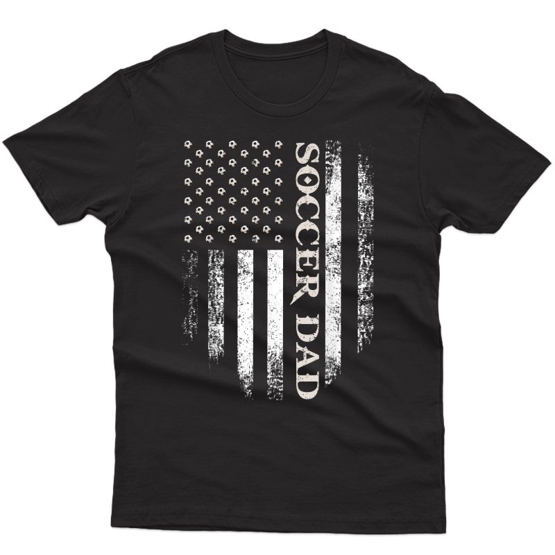 Vintage Usa American Flag Proud Soccer Dad Player T-shirt