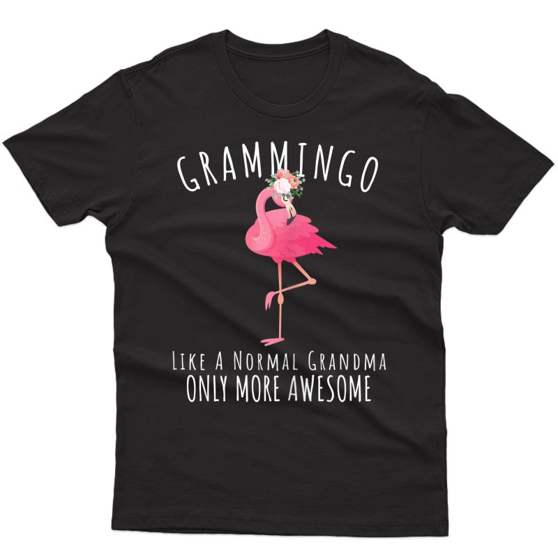  Grammingo Like An Grandma Only Awesome Floral Flamingo Gift T-shirt