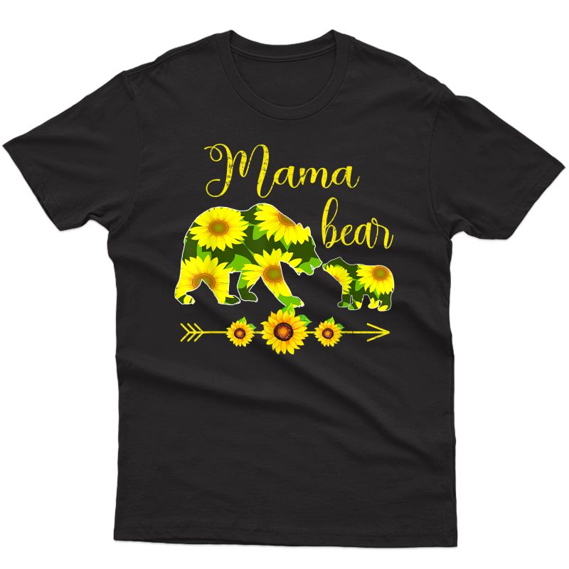  Mama Bear Sunflower Cute Mother's Day T-shirt