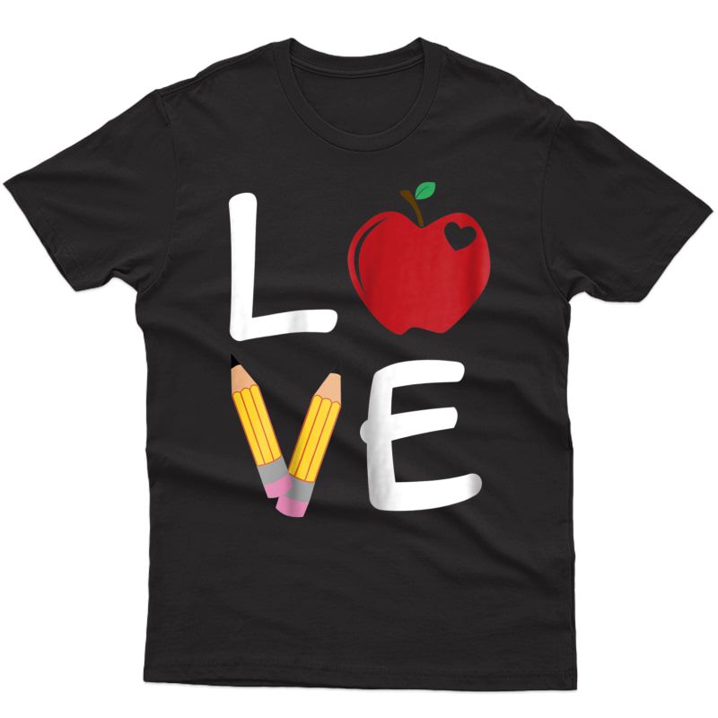  Tea Shirt, Love Teaching, Apple, Eletary School