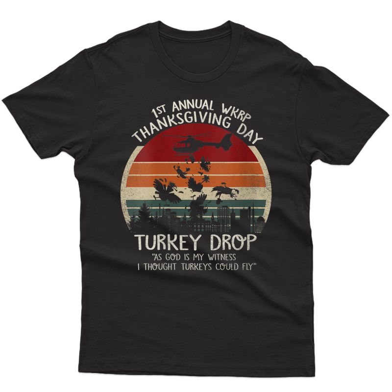  Thanksgiving Turkey Shirt Funny Wkrp-turkey-drop T-shirt