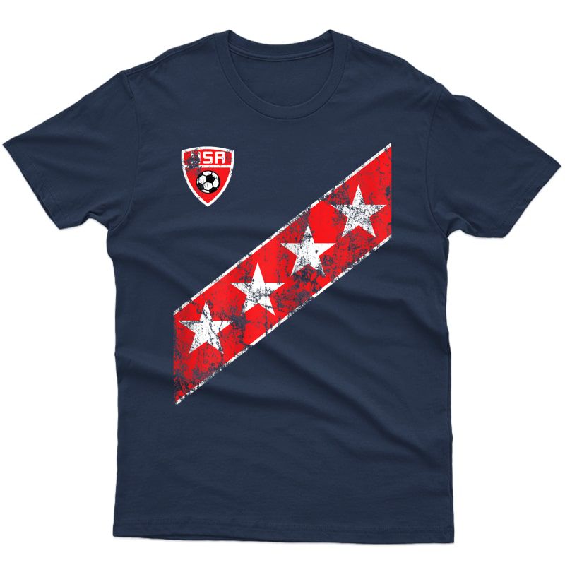  Us Soccer Style Usa Flag Stars Womans T-shirt