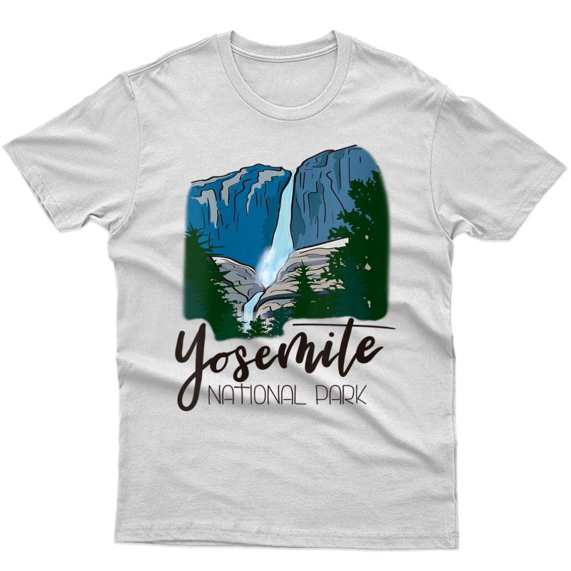  Yosemite Falls Waterfall - Yosemite National Park Camping T-shirt